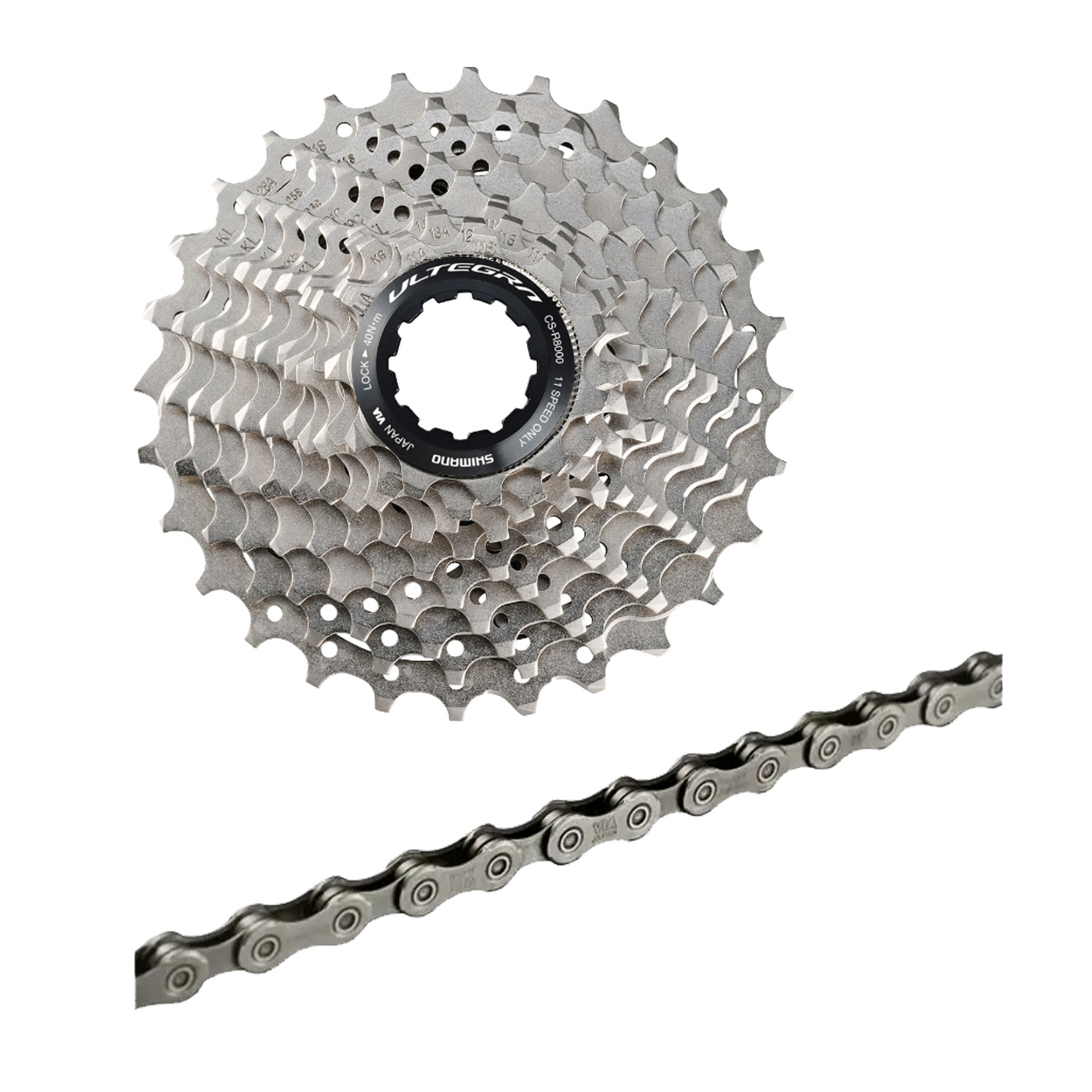 Shimano Ultegra R8000 cassette en HG 701 ketting Combi  Shimano Ultegra R8000 cassette en HG 701 ketting Combi